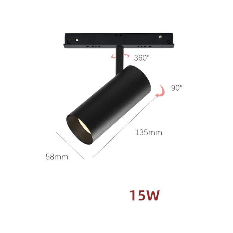 FOCO A RIEL MAGNÉTICO 15W 4.000ºK NEGRO (pronto)