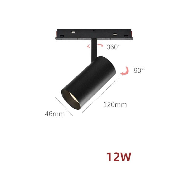 FOCO A RIEL MAGNÉTICO 12W 4.000ºK NEGRO (pronto)